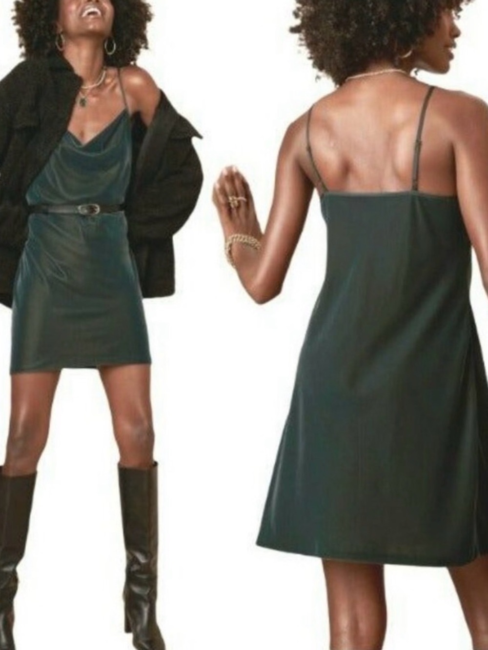 Banana Republic Deep Teal Satin Slip Dress